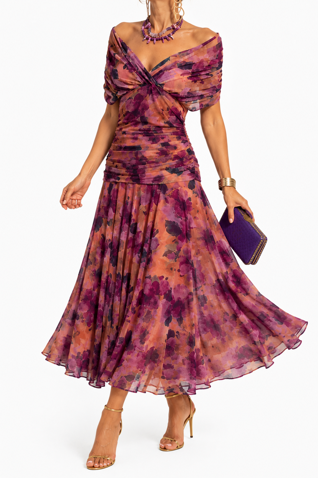 Vestido Malva — Vestido Midi Drapeado
