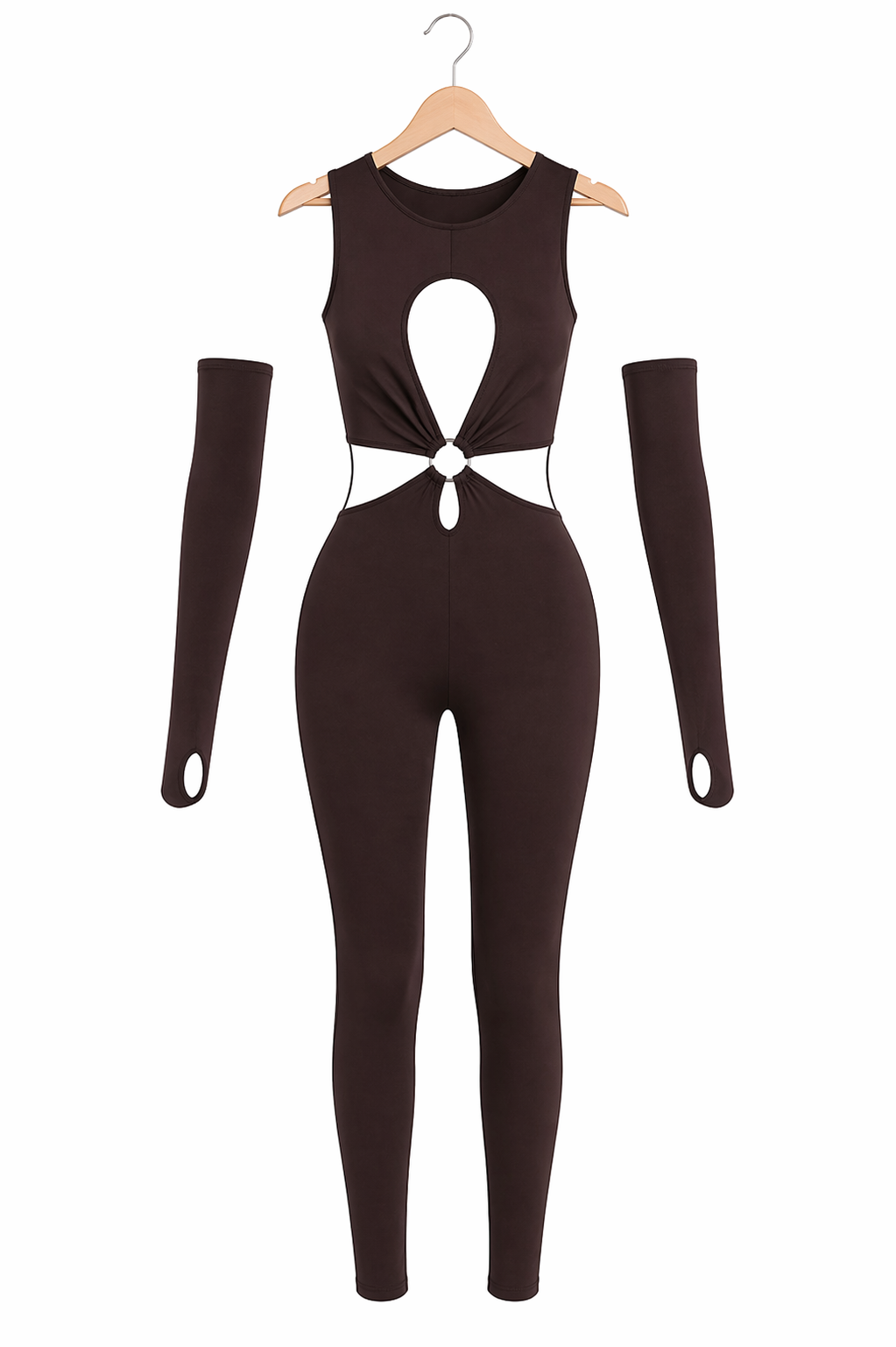 Mono LYCRA CROSS CUT-OUT CHOCOLATE