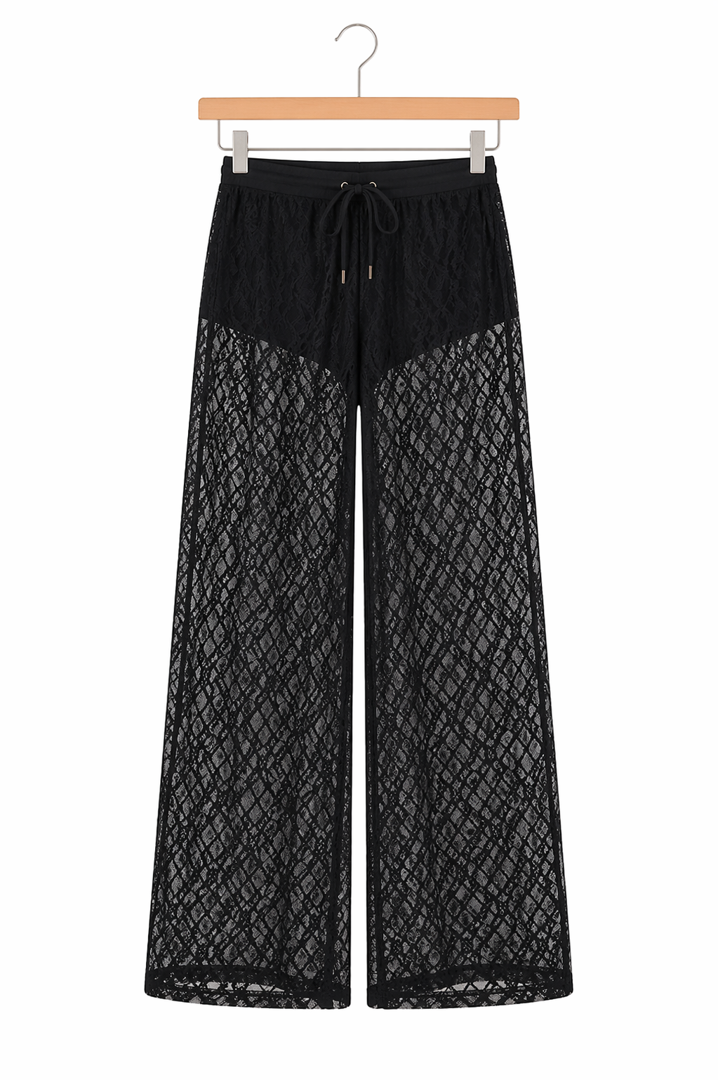Pantalón Noir Encaje Fluido