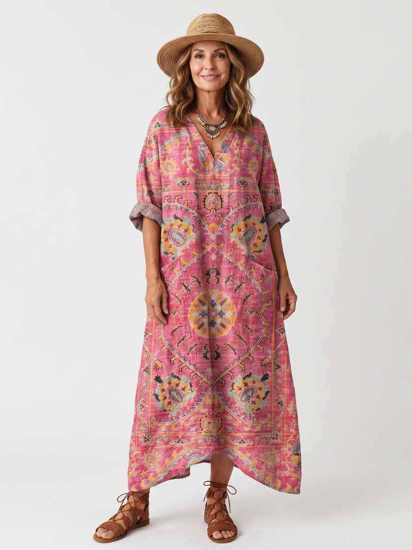 Tilda — Vestido Midi de Estampado Abstracto