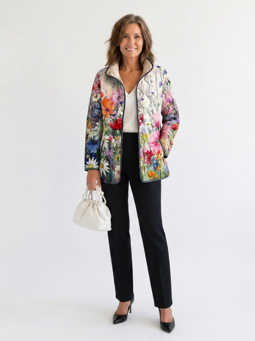 Paloma — Chaqueta Acolchada de Flores