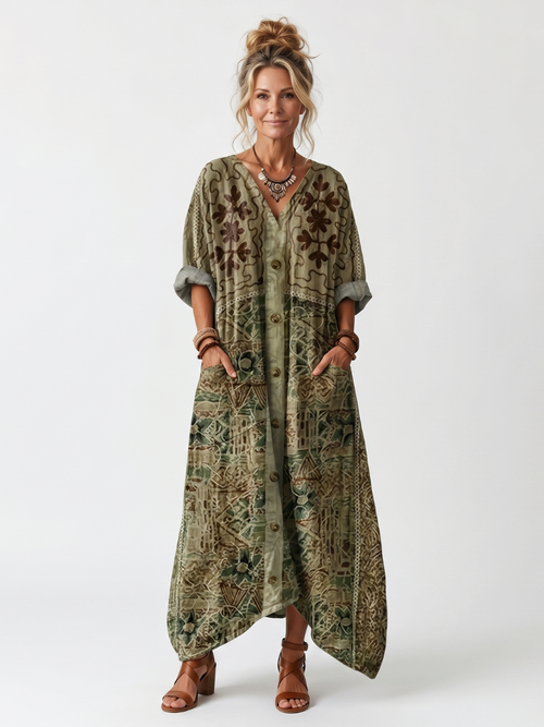 Aleta — Vestido Midi de Botones