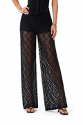 Pantalón Noir Encaje Fluido
