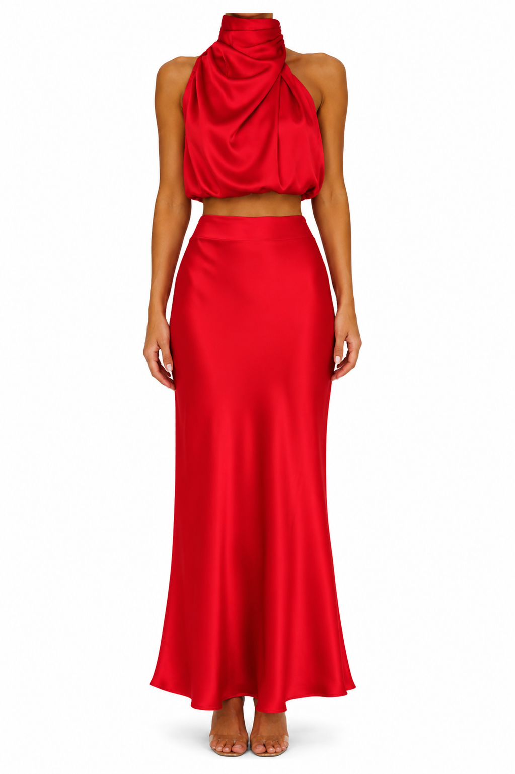Conjunto Rosalinda — Top y Falda de Satén