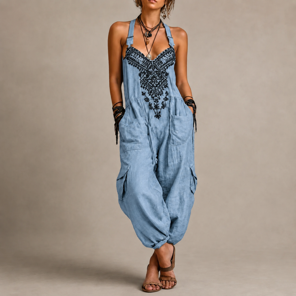 Astrid mono boho bordado azul