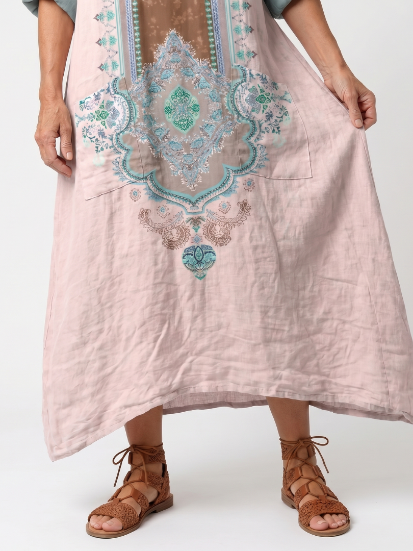 Kenza vestido midi de paneles con bolsillos