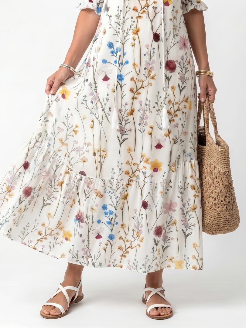 Sylvie — Vestido Midi de Estampado Botánico
