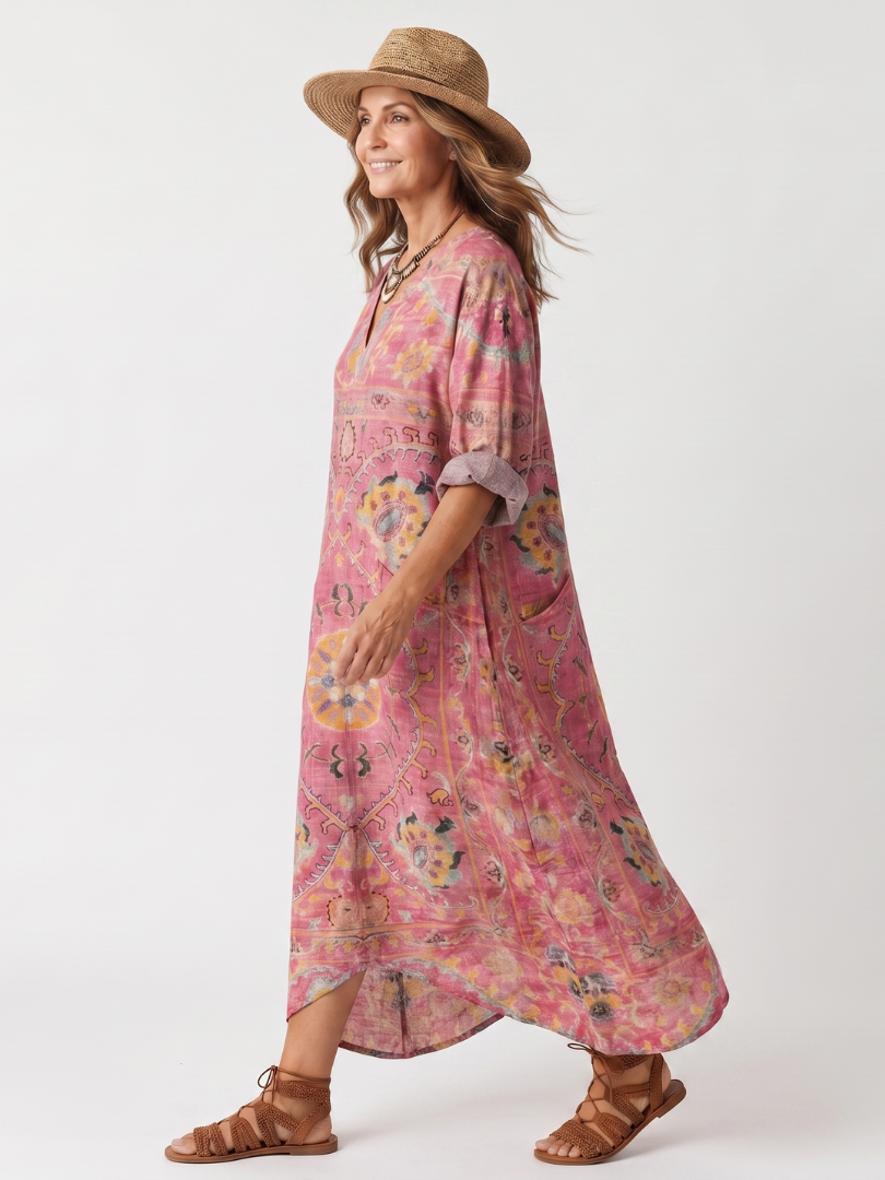 Tilda — Vestido Midi de Estampado Abstracto