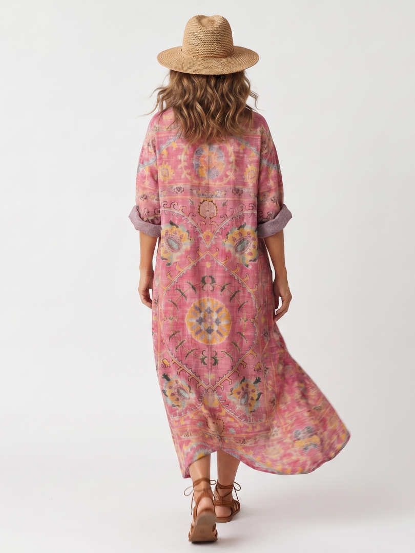 Tilda — Vestido Midi de Estampado Abstracto