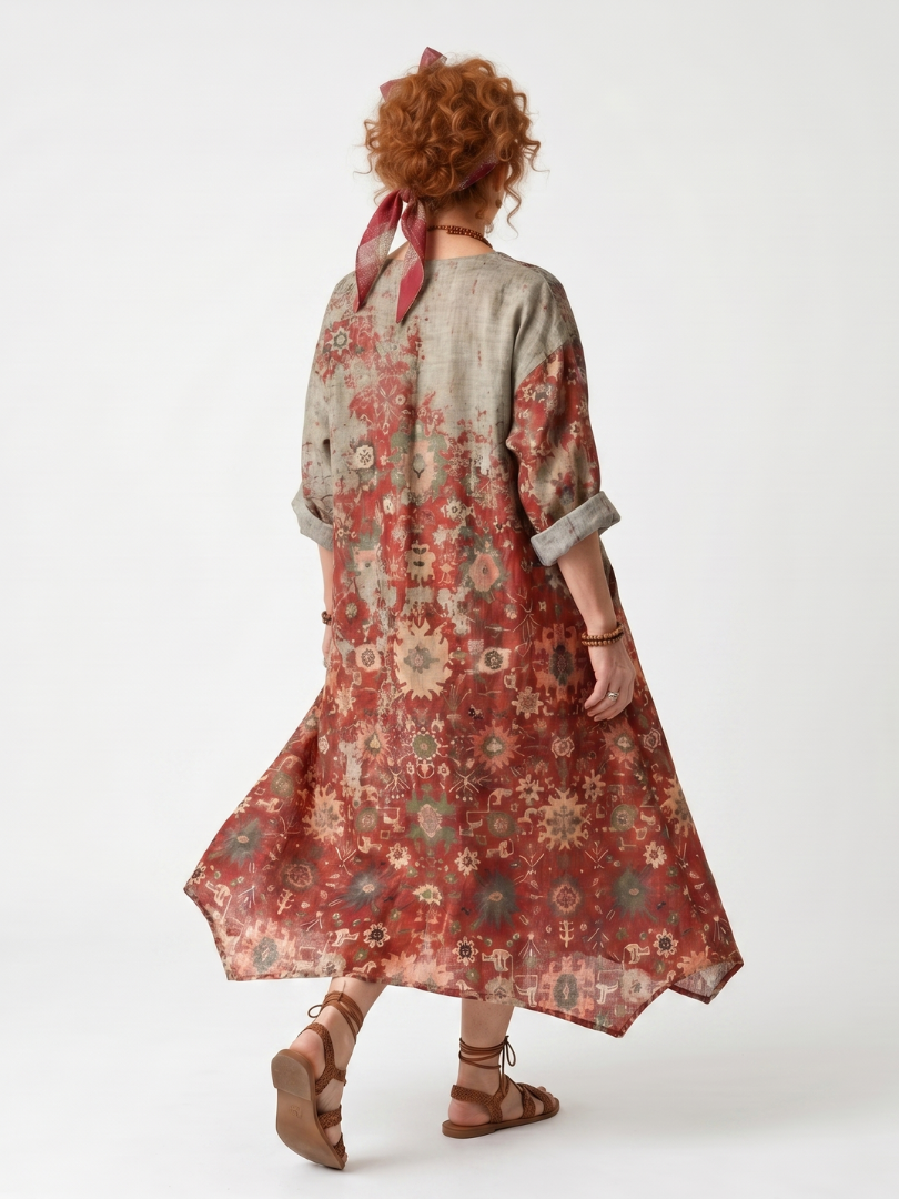 Saffron — Vestido Midi Amplio con Bolsillos