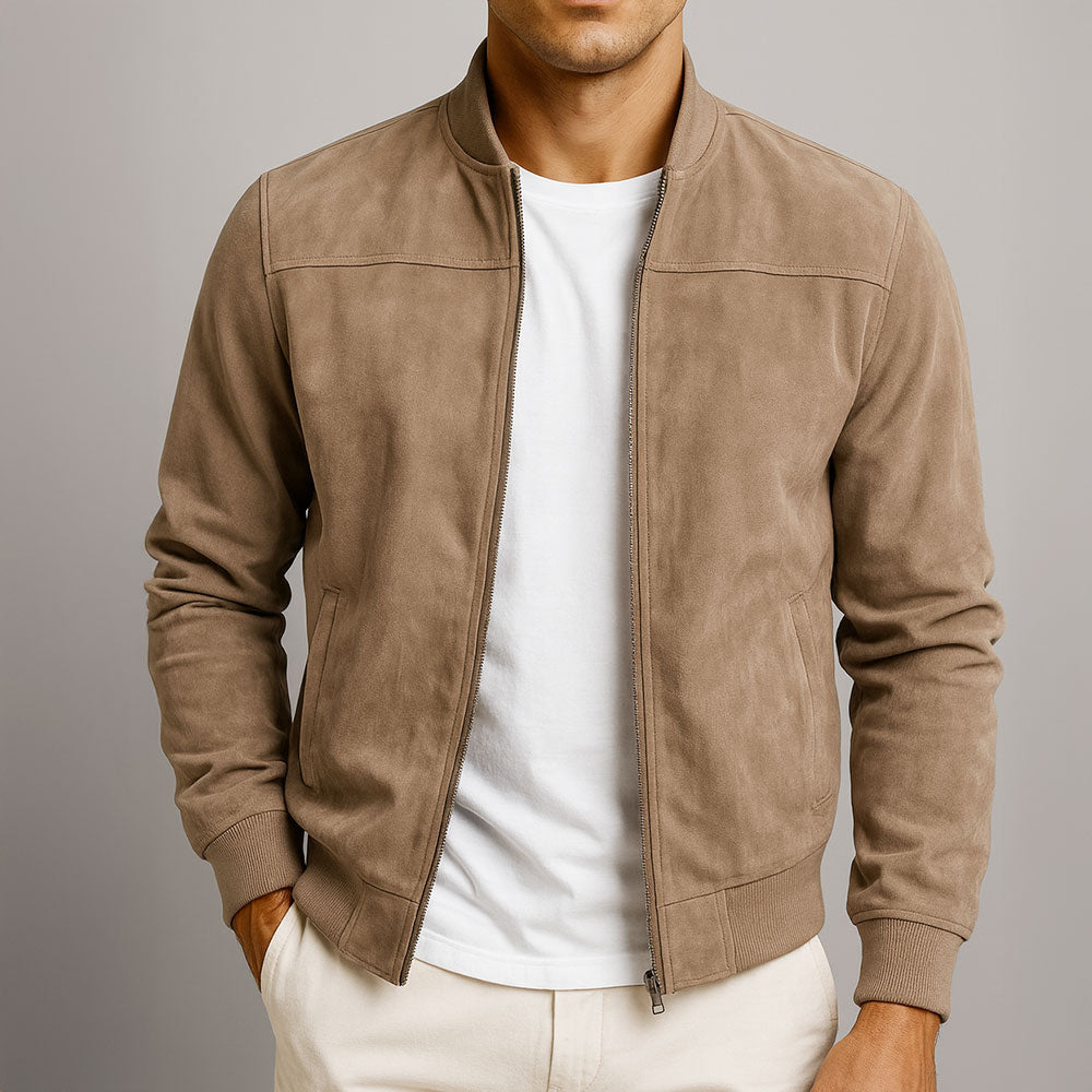 Chaqueta de ante en marrón