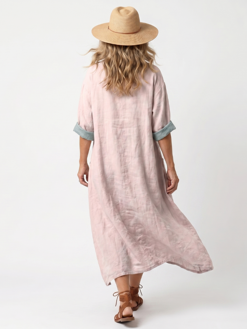 Kenza vestido midi de paneles con bolsillos
