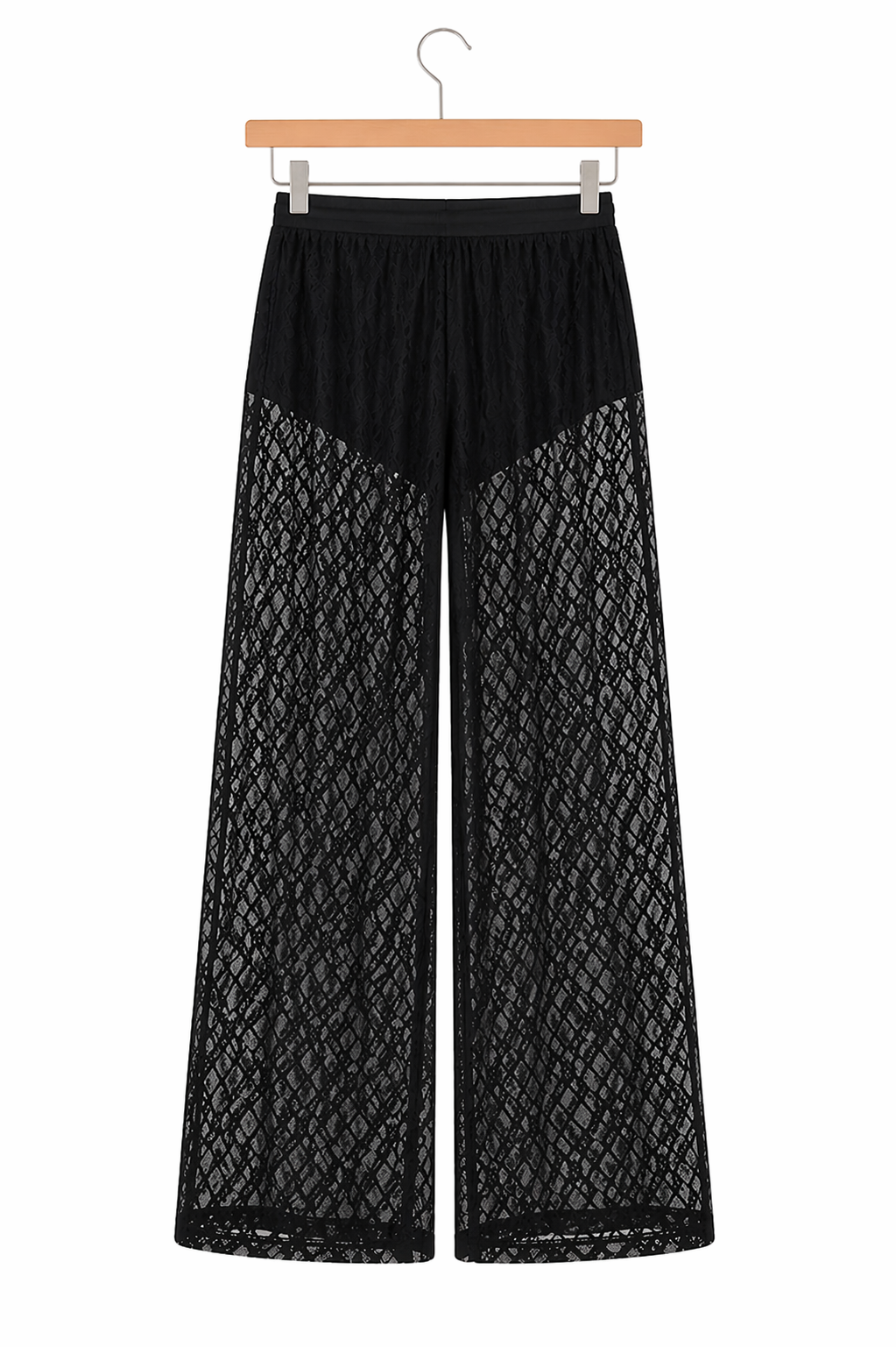 Pantalón Noir Encaje Fluido