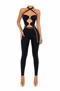 Mono LYCRA JEWEL CROSS HALTER BLACK