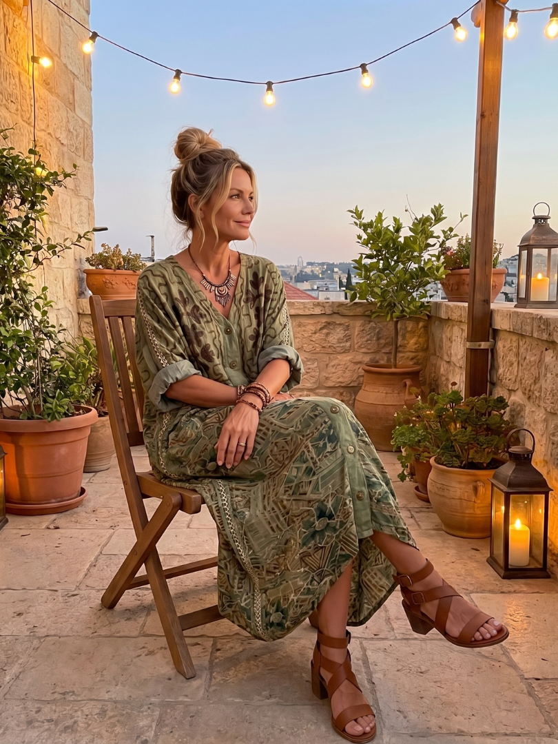 Aleta vestido midi de botones con bolsillos