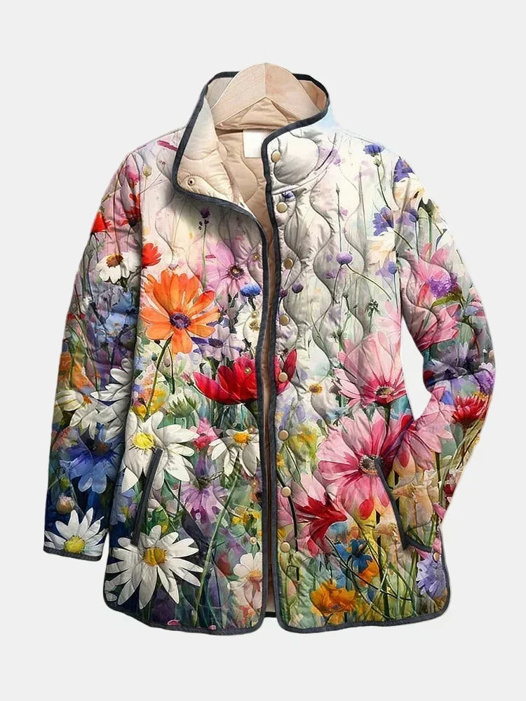 Paloma chaqueta acolchada de flores