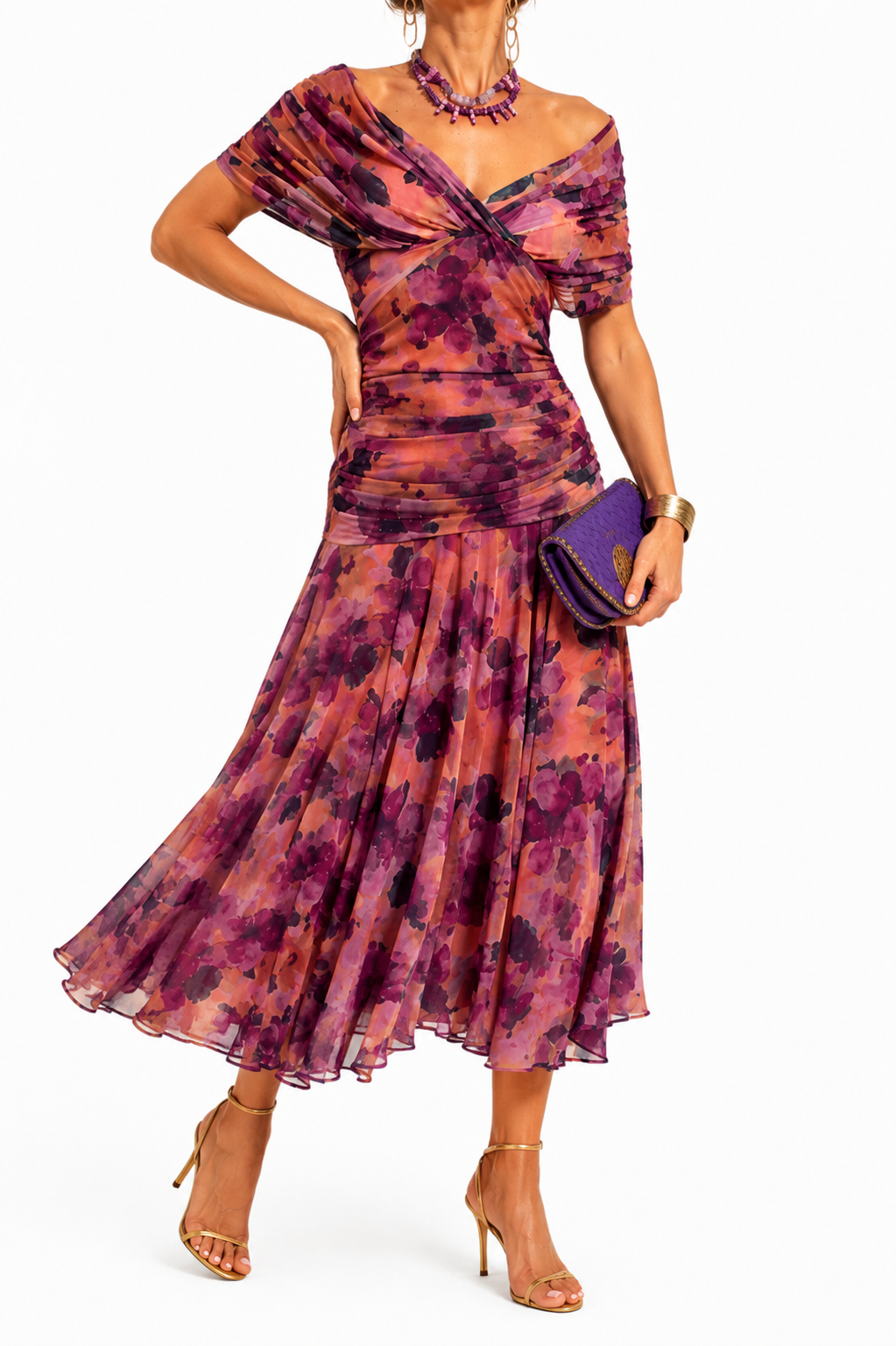Vestido Malva — Vestido Midi Drapeado