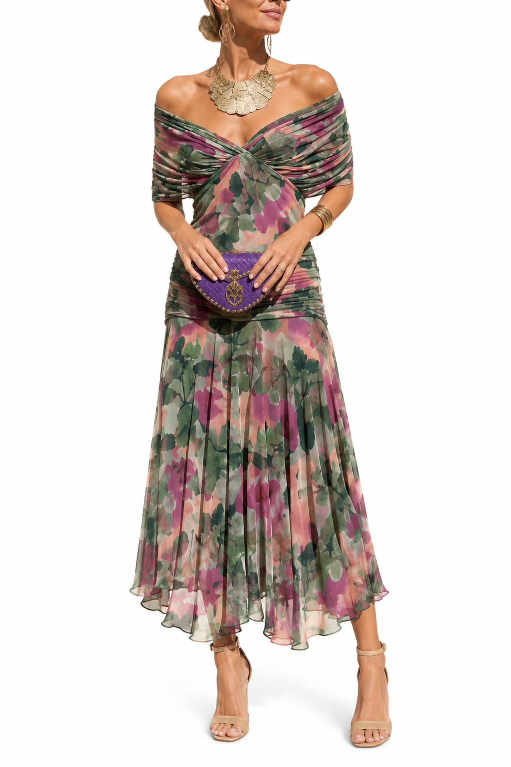 Vestido Malva — Vestido Midi Drapeado