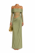 Vestido YASMIN OFF-SHOULDER OLIVE