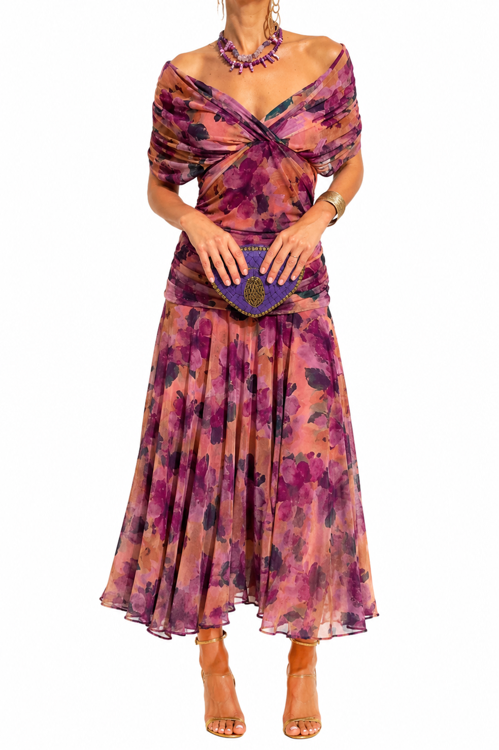 Vestido Malva — Vestido Midi Drapeado