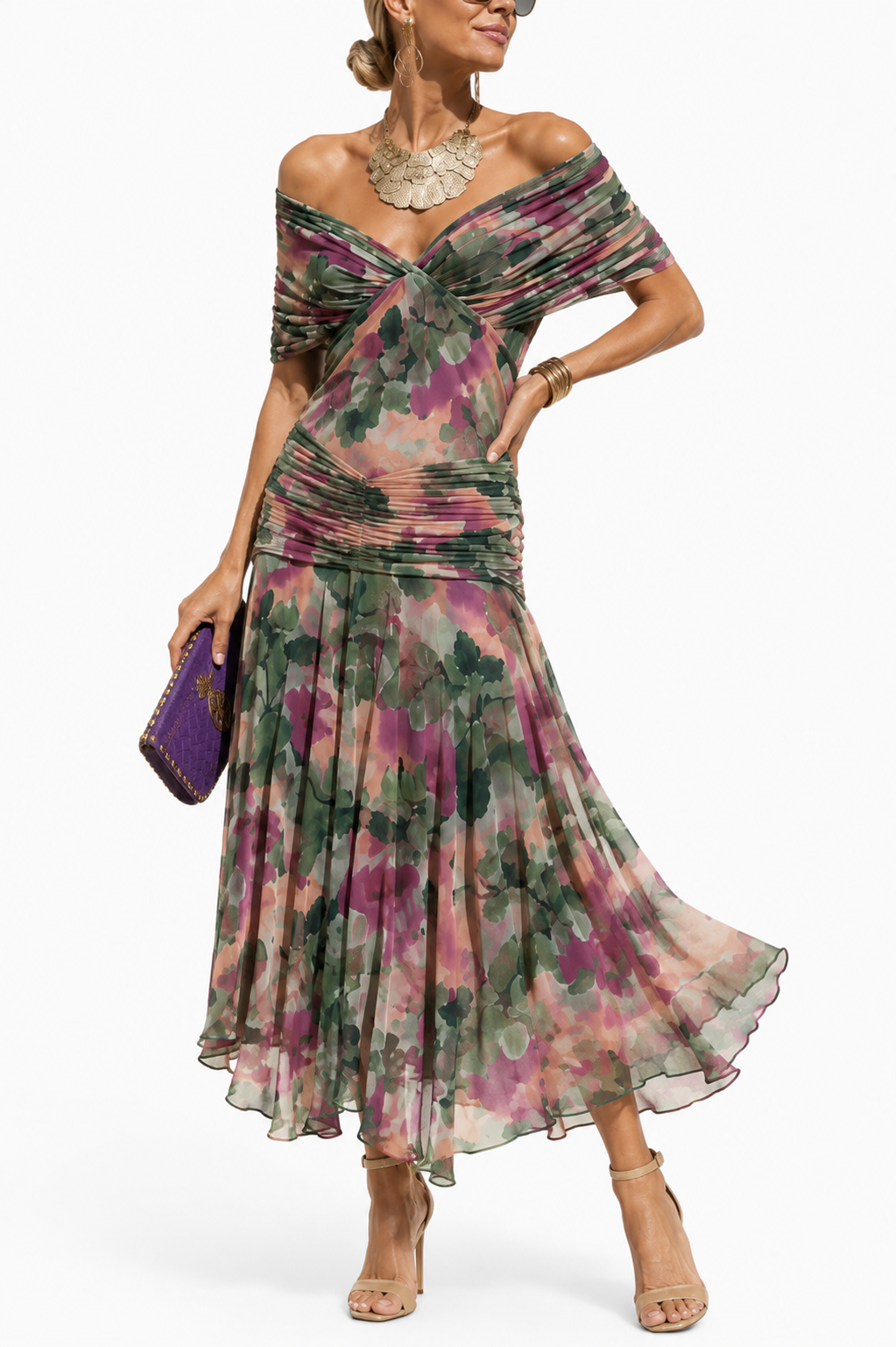 Vestido Malva — Vestido Midi Drapeado