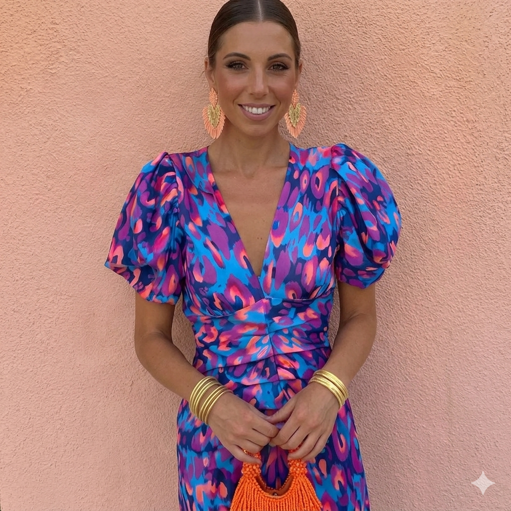 Marisma vestido midi fruncido