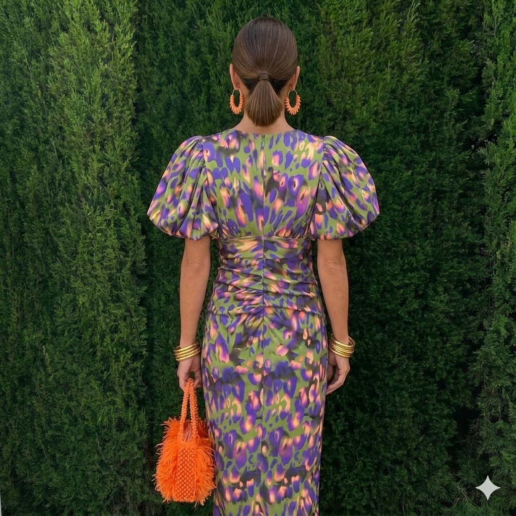 Marisma vestido midi fruncido