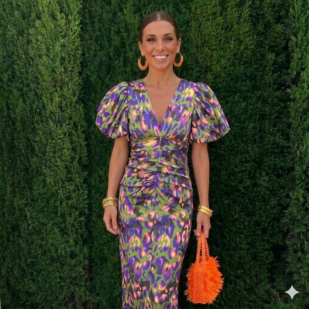 Marisma vestido midi fruncido