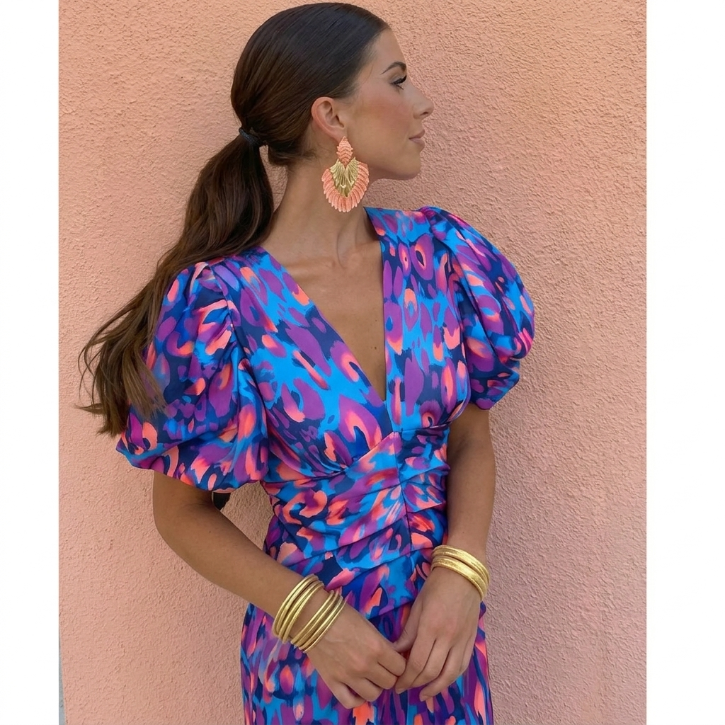 Marisma vestido midi fruncido