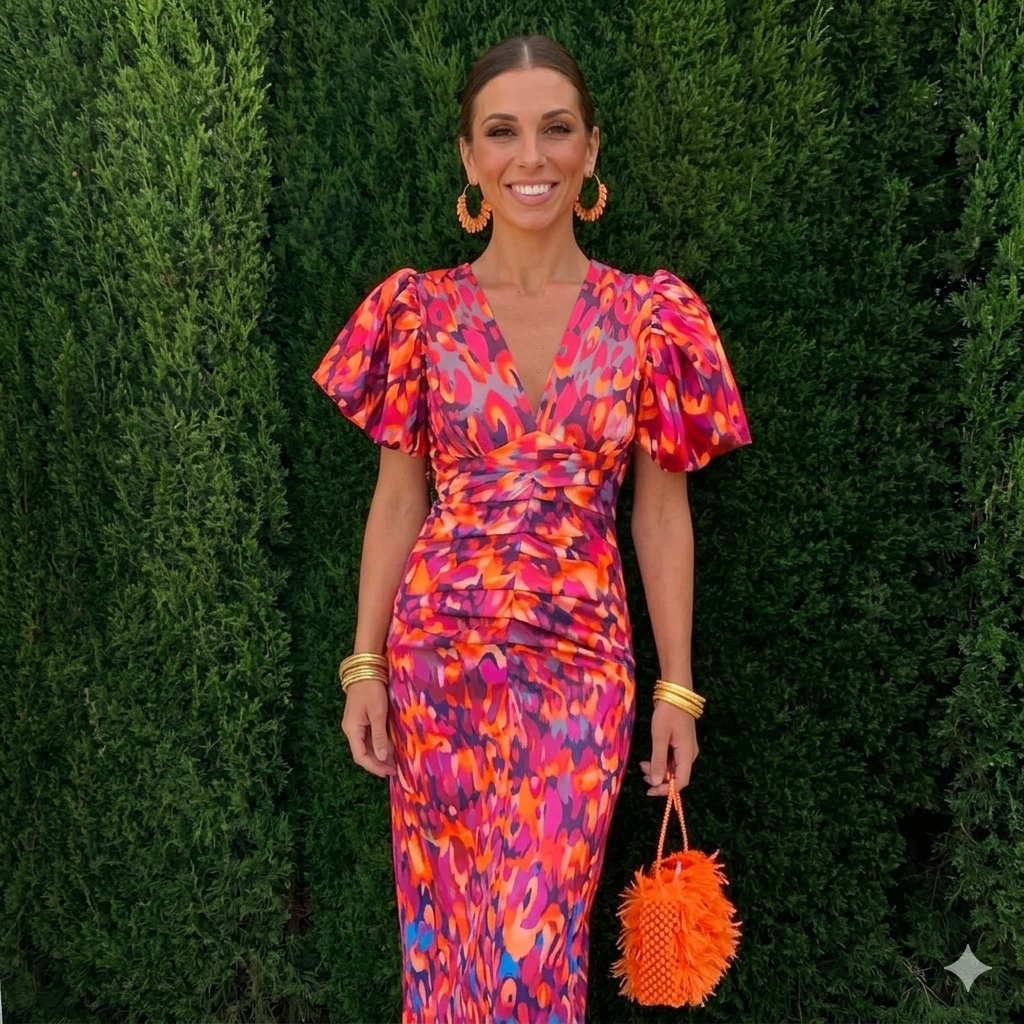 Marisma vestido midi fruncido