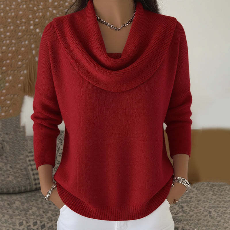 Julia — Jersey con Cuello Drapeado