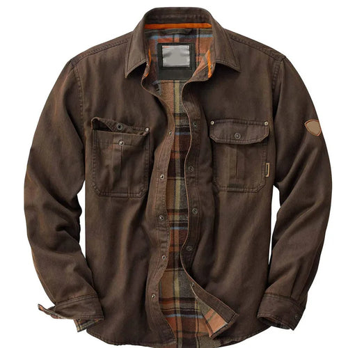 Chaqueta de algodón vintage en marrón oscuro