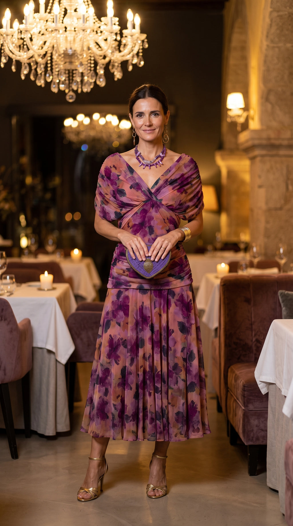 Vestido Malva — Vestido Midi Drapeado