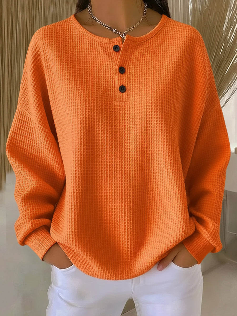 Milagros — Sudadera Henley Gofrada