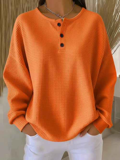 Milagros — Sudadera Henley Gofrada