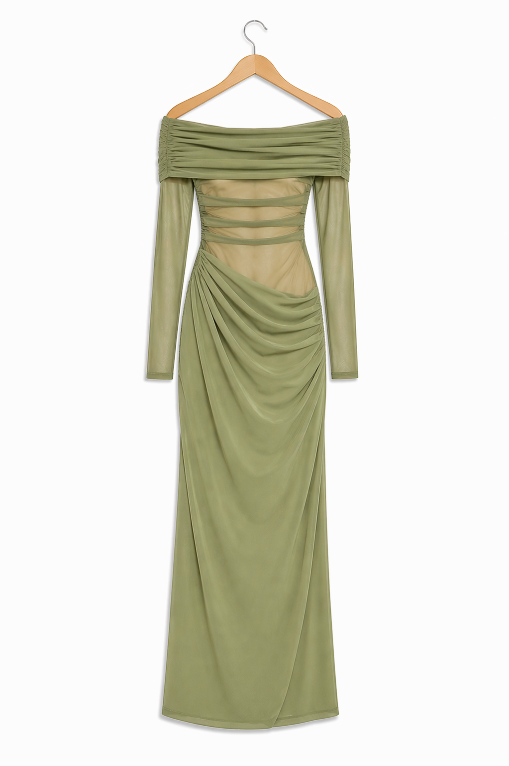 Vestido YASMIN OFF-SHOULDER OLIVE