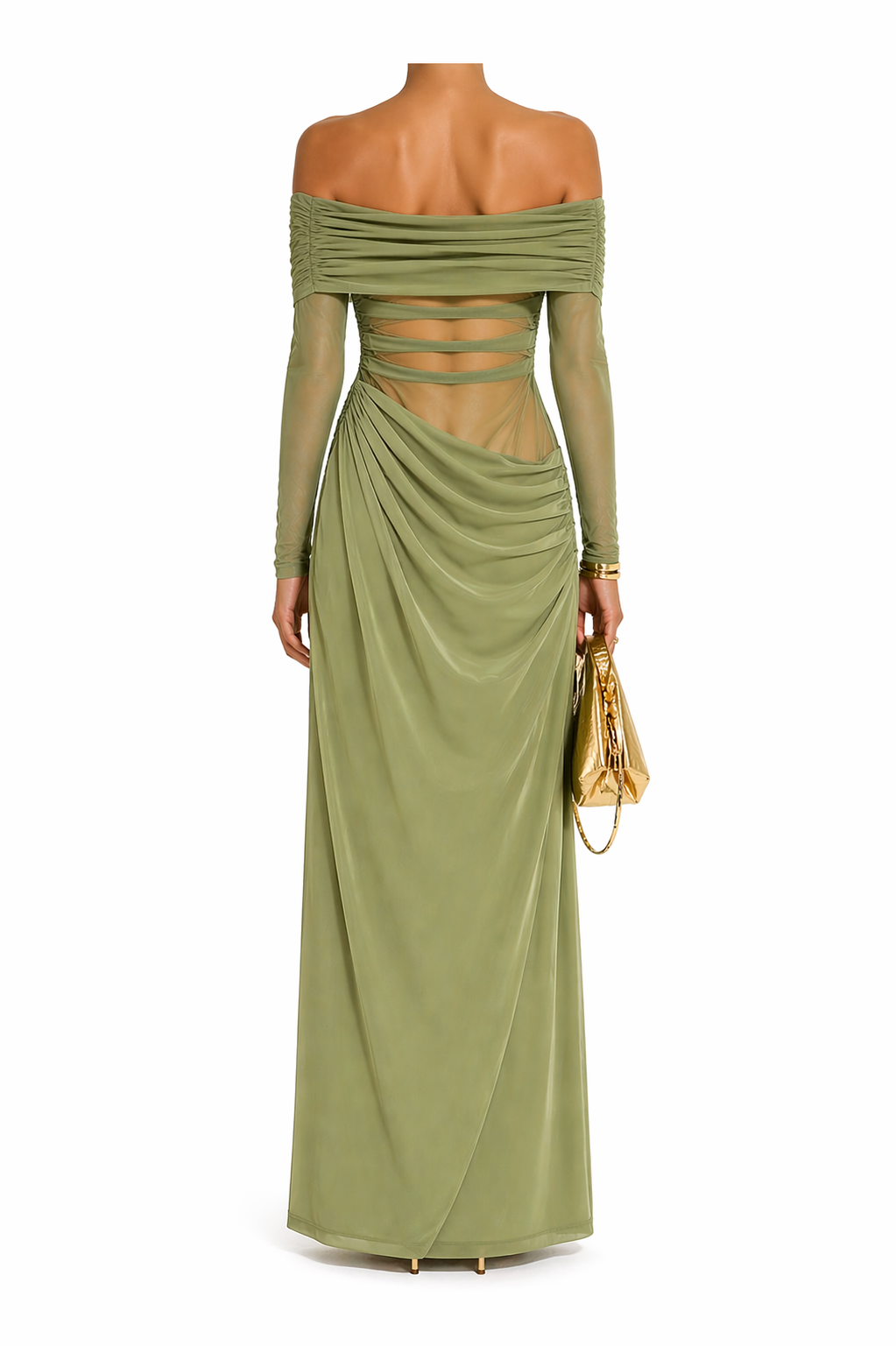 Vestido YASMIN OFF-SHOULDER OLIVE