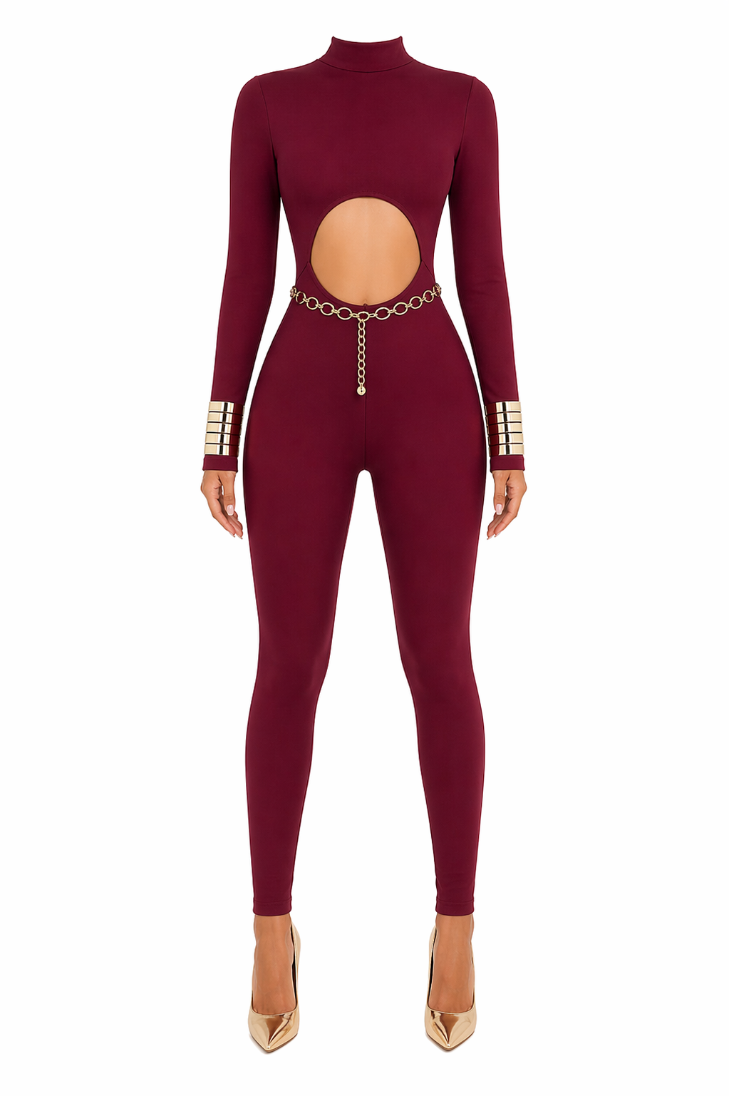 Mono BURGUNDY CUT-OUT CHAIN BACK