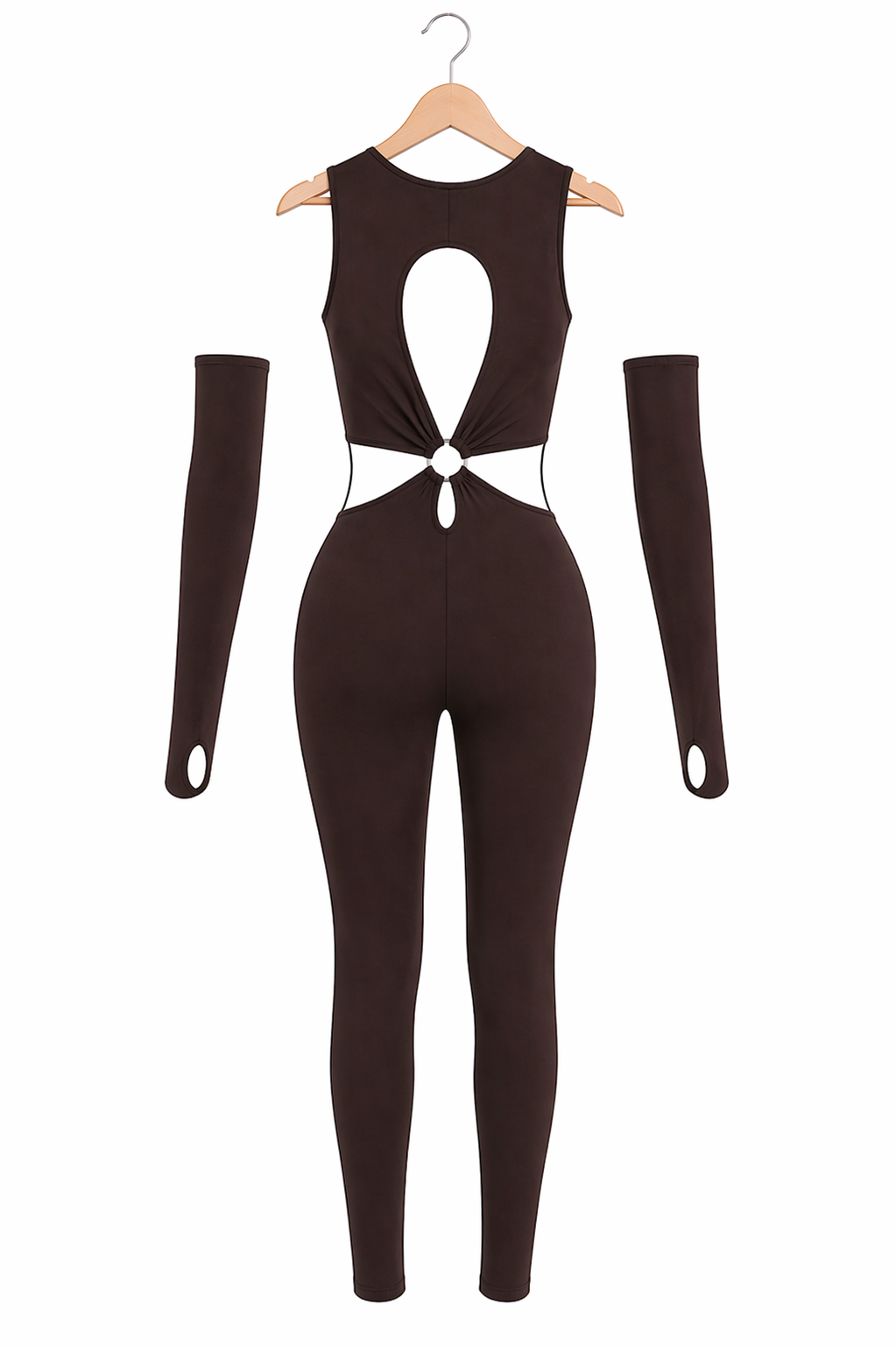Mono LYCRA CROSS CUT-OUT CHOCOLATE