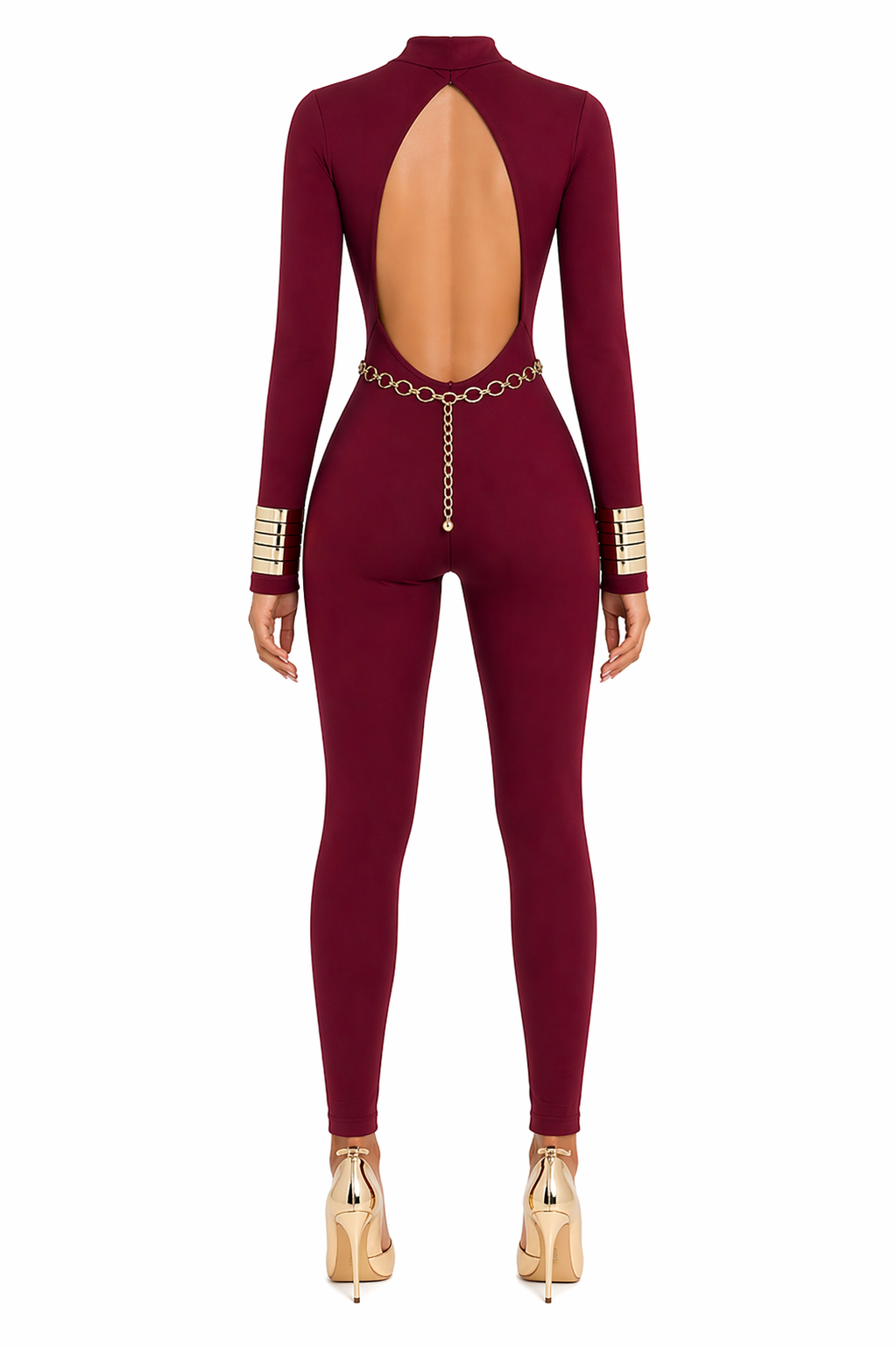 Mono BURGUNDY CUT-OUT CHAIN BACK