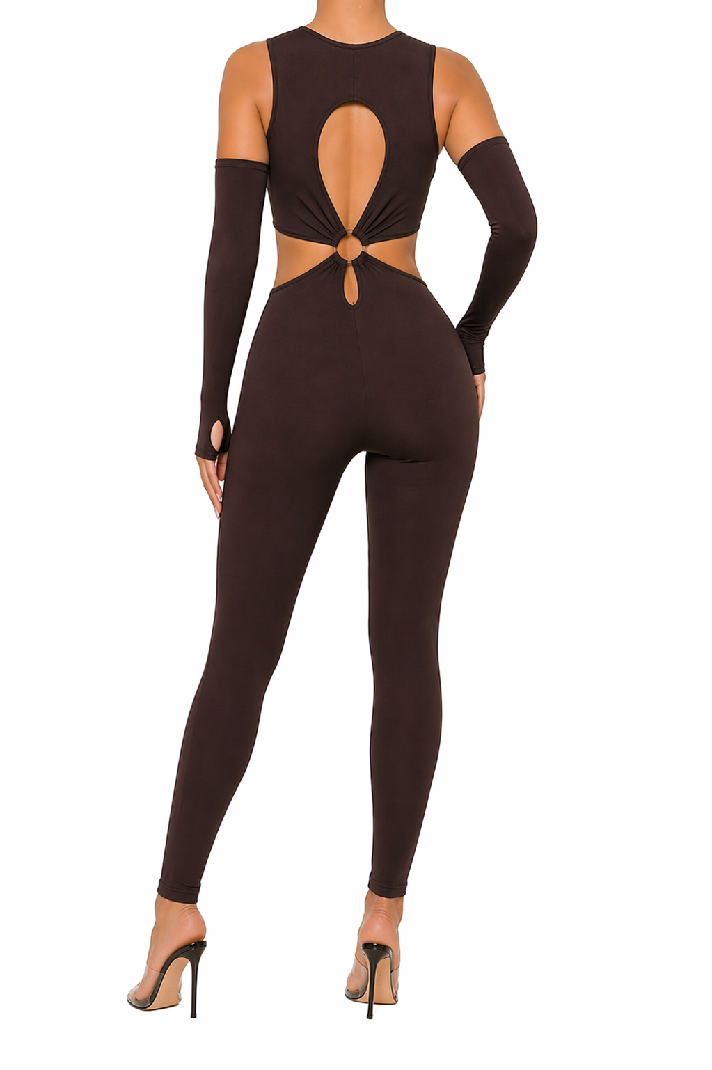 Mono LYCRA CROSS CUT-OUT CHOCOLATE