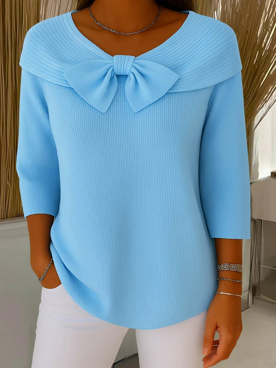 Trinidad — Jersey con Lazo y Cuello Redondo
