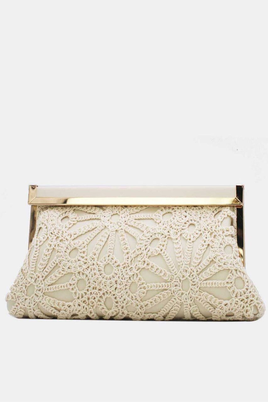 Bolso Clutch Crema