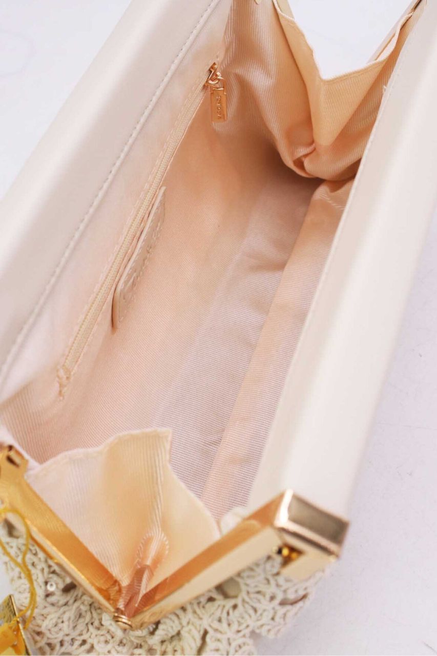 Bolso Clutch Crema