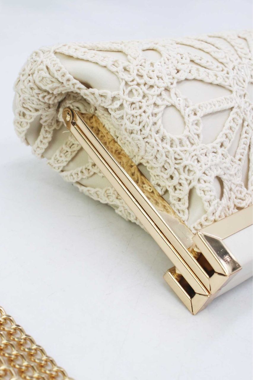 Bolso Clutch Crema
